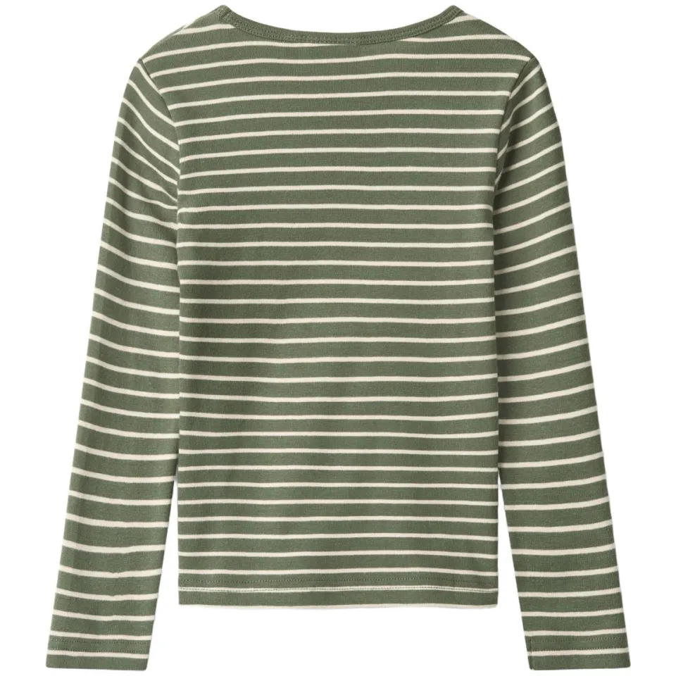 Wheat rechtvallende gestreepte longsleeve groen/wit, foto 2