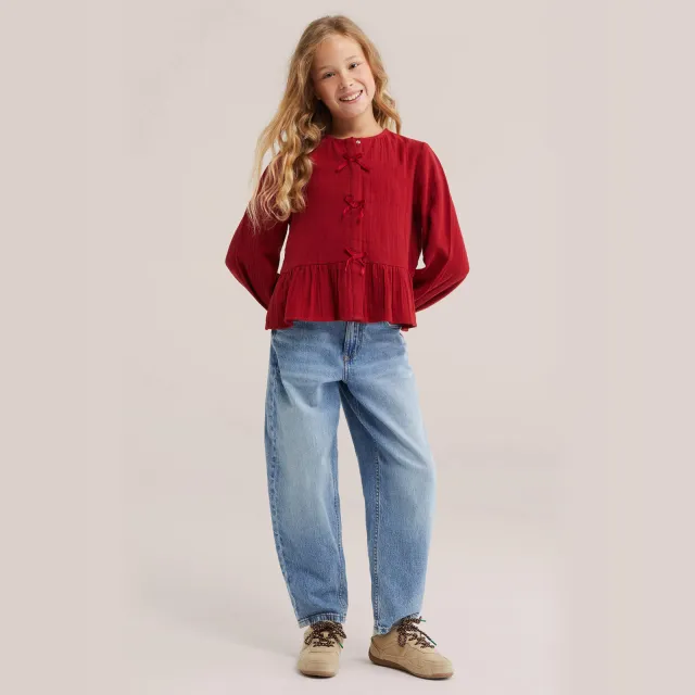 WE Fashion blouse met ruches rood