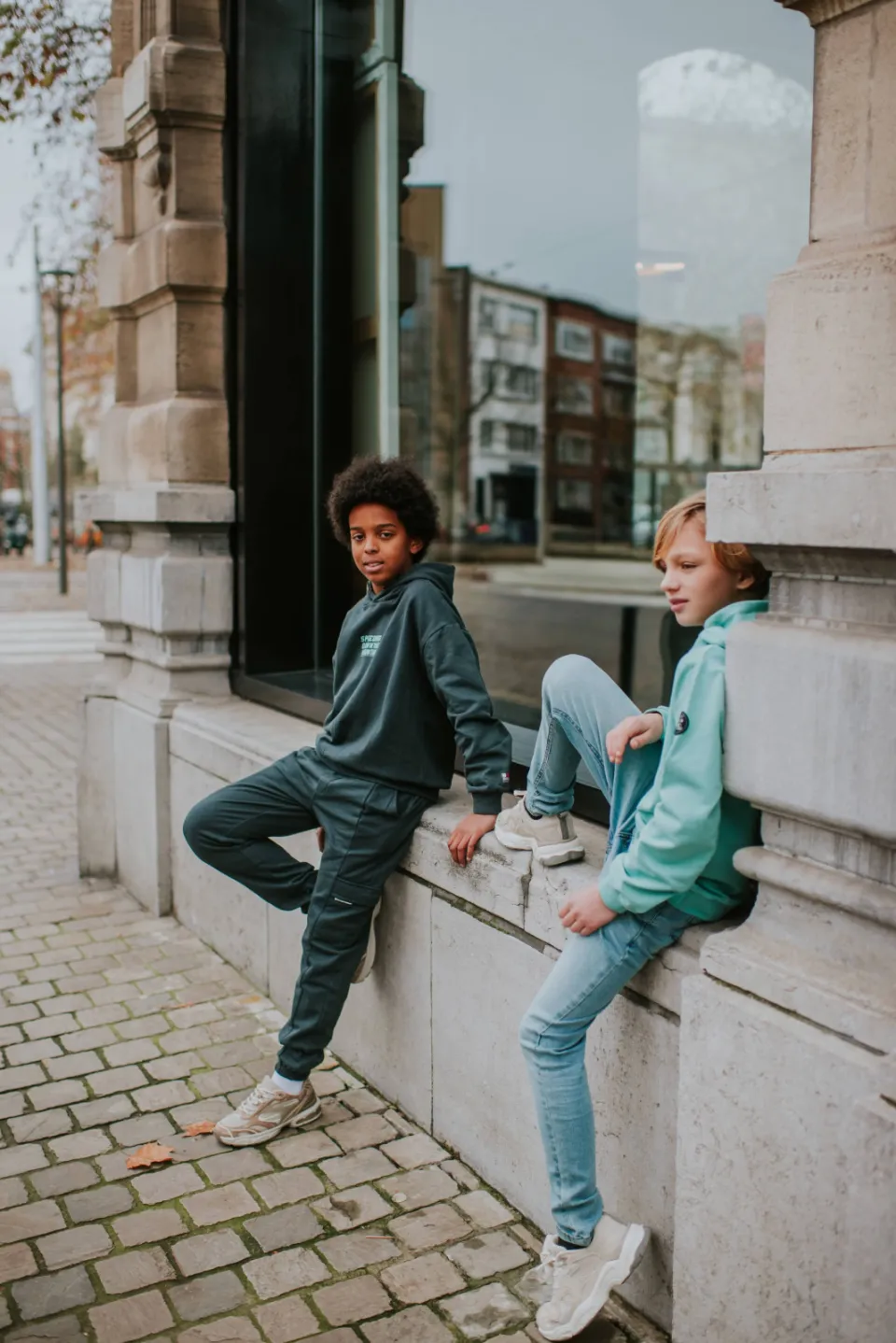 No Way Monday loose fit broek grijs
