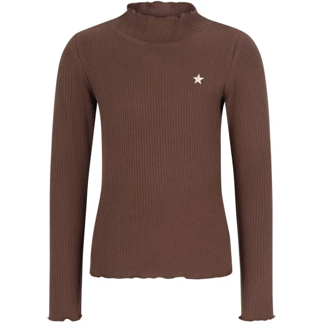 Like Flo getailleerde longsleeve donkerbruin, foto 2