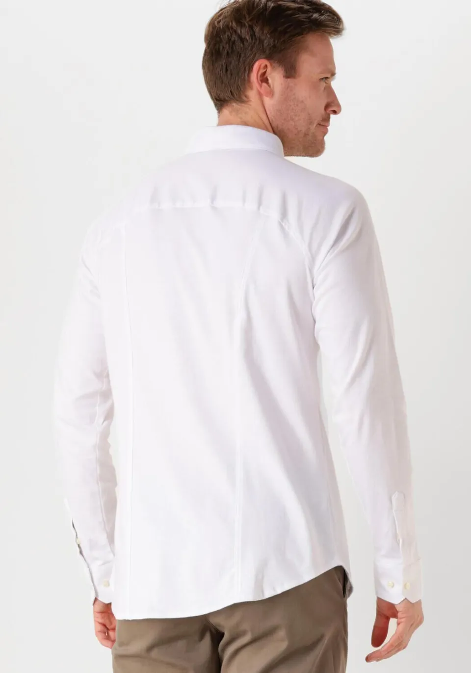 Desoto Slim Fit jersey overhemd wit, foto 4