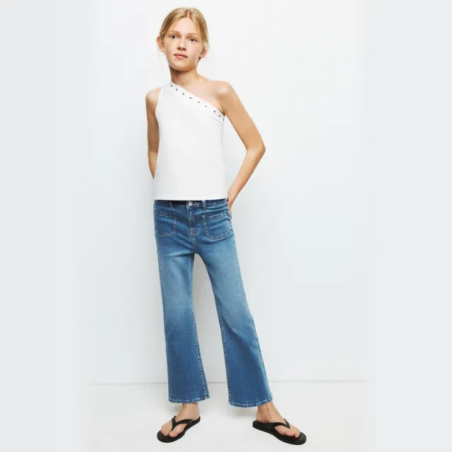 Mango Kids flared jeans - changeant blauw