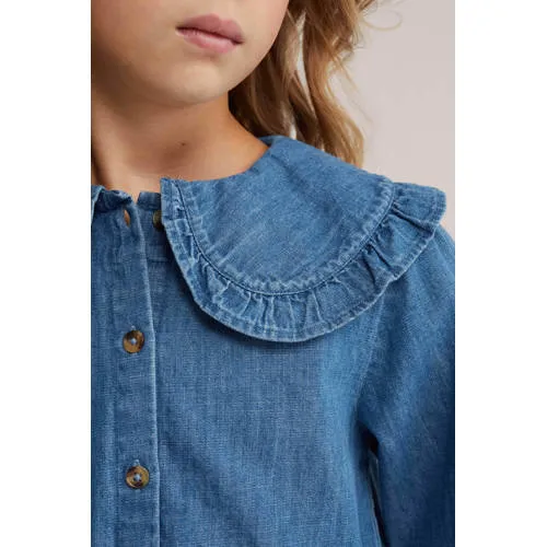 WE Fashion Blue Ridge denim blouse mediumblauw, foto 5