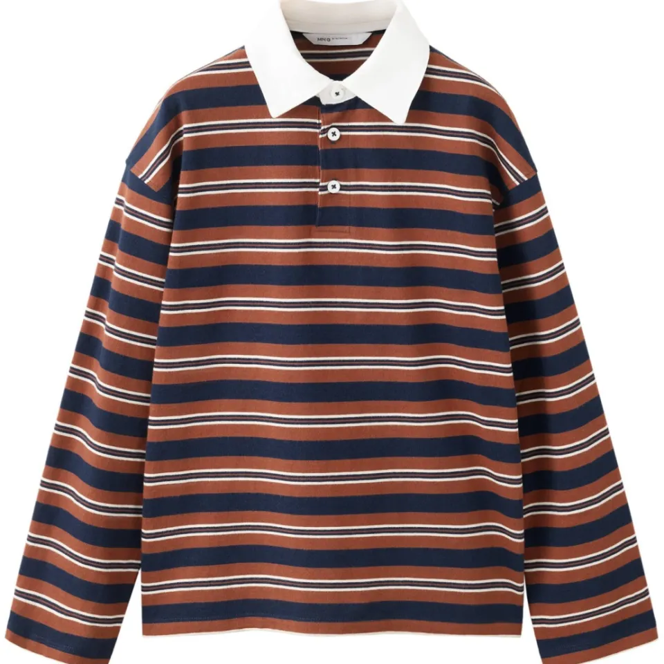 Mango Kids gestreepte polo - bruin/donkerblauw, foto 2