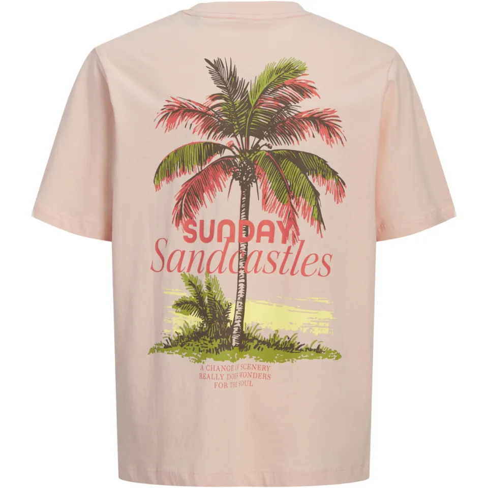 Jack & Jones rechtvallend t-shirt met backprint zacht oranje, foto 3