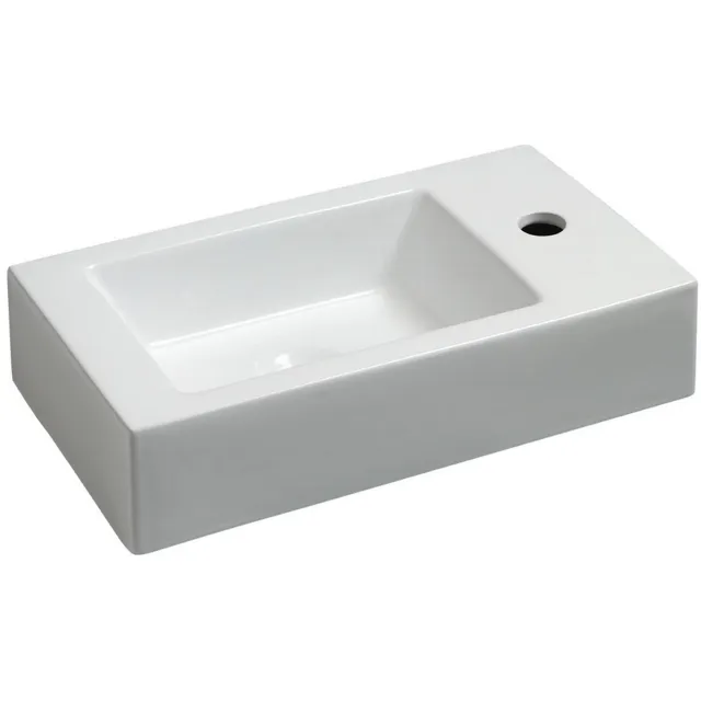 Wiesbaden Fontein Rhea 45.5x26x12cm Wit (kraangat rechts)