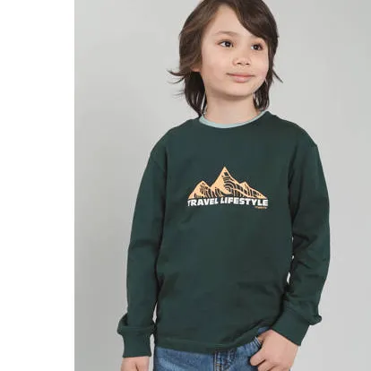 TYGO & vito jersey longsleeve met print donkergroen, foto 4