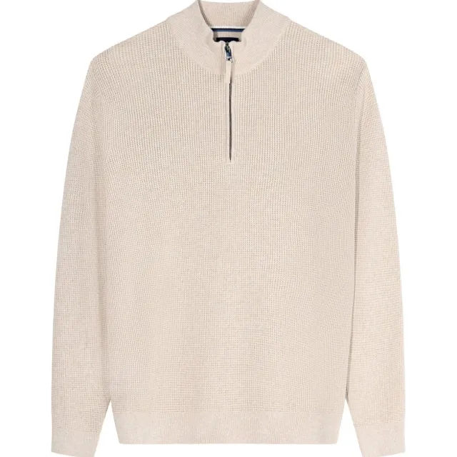 Olymp katoenen regular fit gebreide trui - beige lichtbeige
