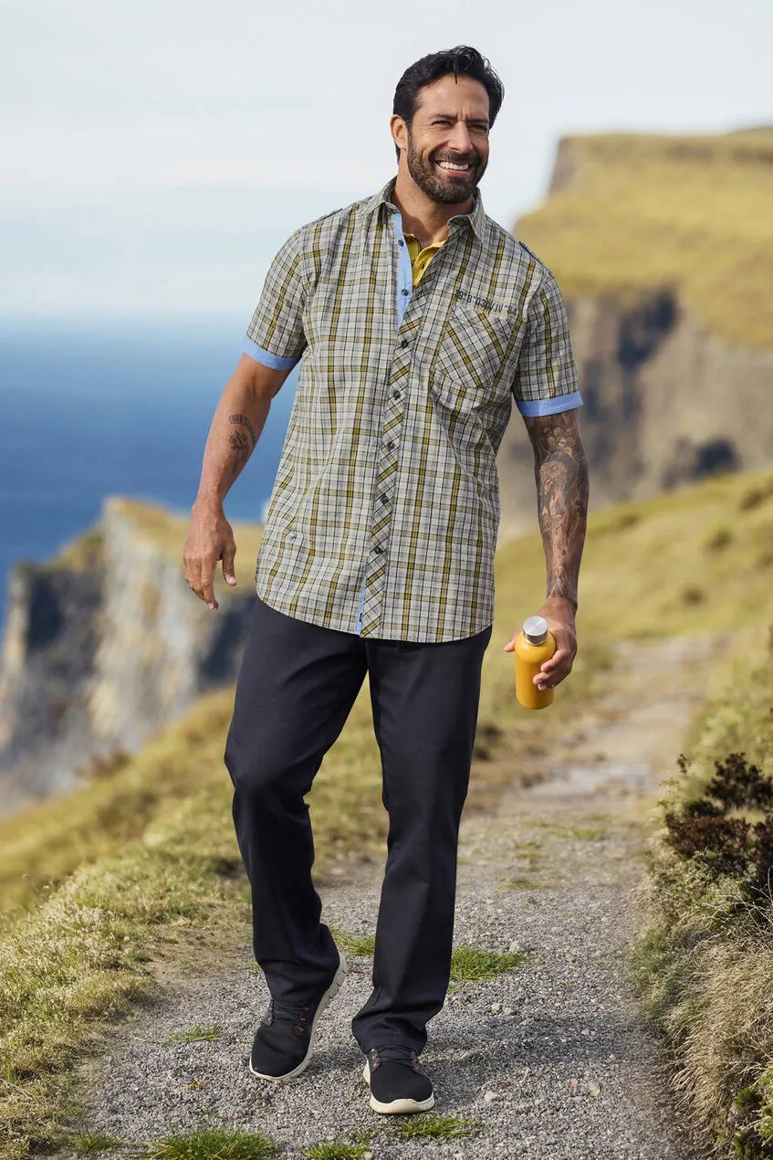 Jan Vanderstorm +FIT Collectie regular geruit casual overhemd Plus beige, foto 3