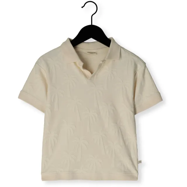 Your Wishes Jongens Polo's & T-shirts Stamped Palms Casual Polo - Ecru Offwhite