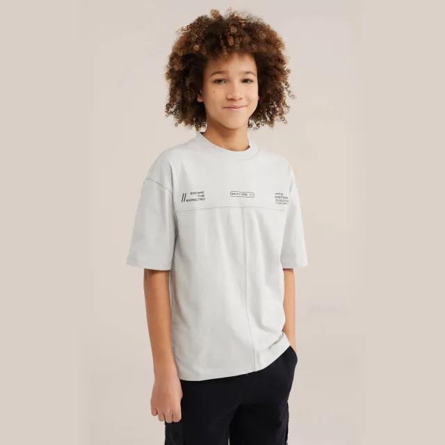 WE Fashion Salty Dog T-shirt lichtgrijs