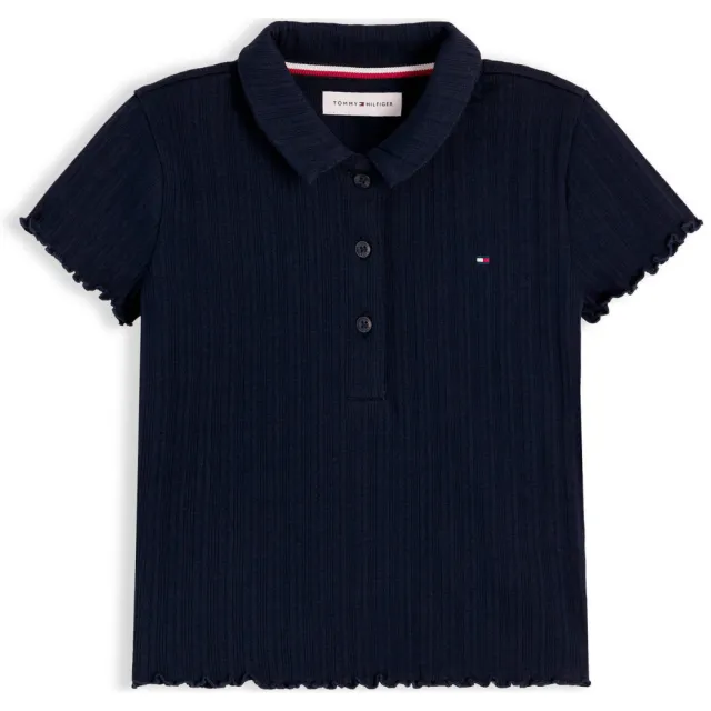 Tommy Hilfiger polo met golvende afwerking - donkerblauw, foto 2