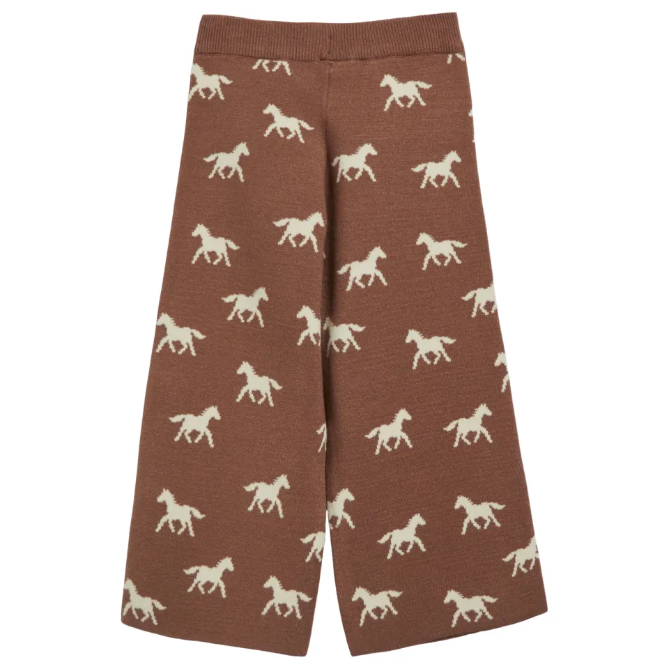 s.Oliver gebreide casual broek met print donkerbruin, foto 2