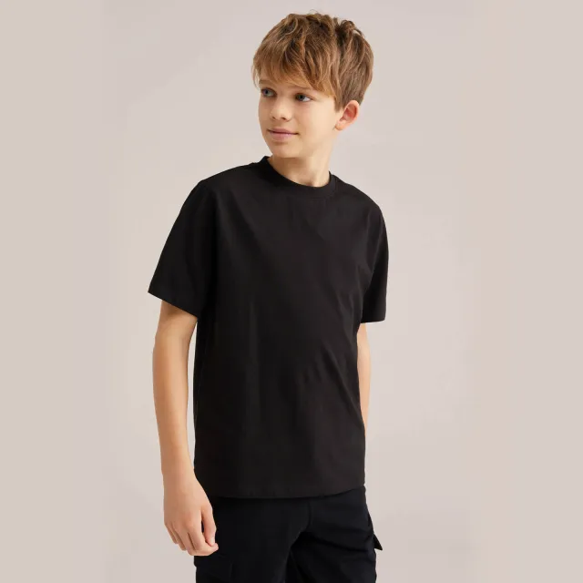 WE Fashion T-shirt zwart (set van 2) jongens