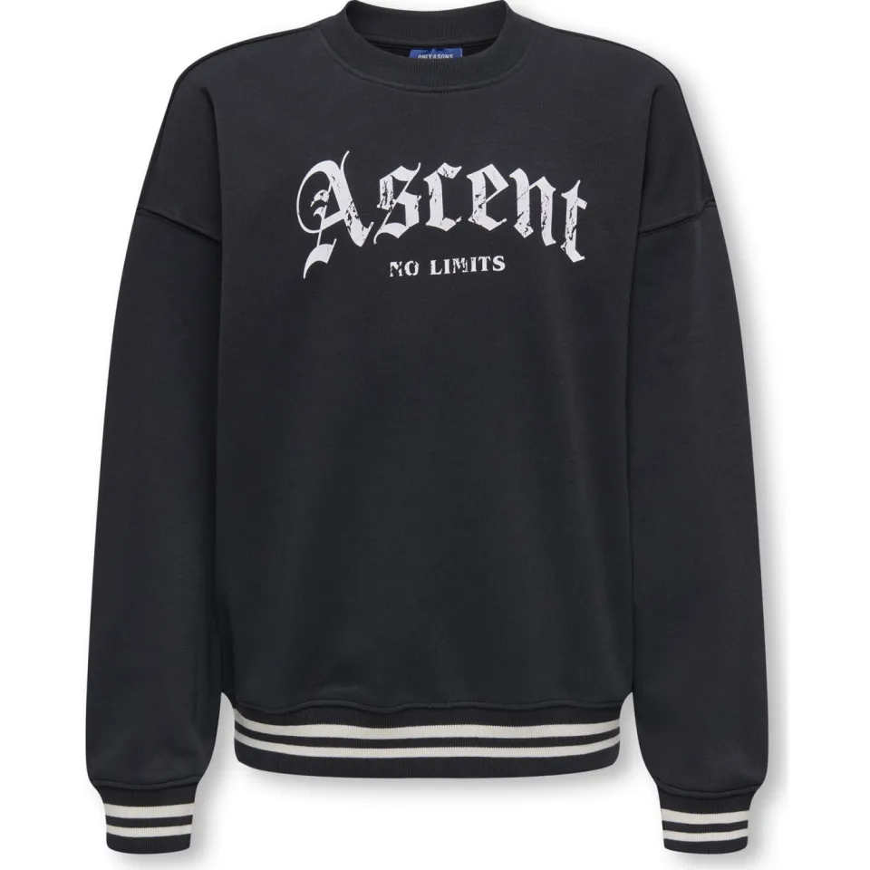 Only & Sons JUNIOR sweater zwart Tekst, foto 2