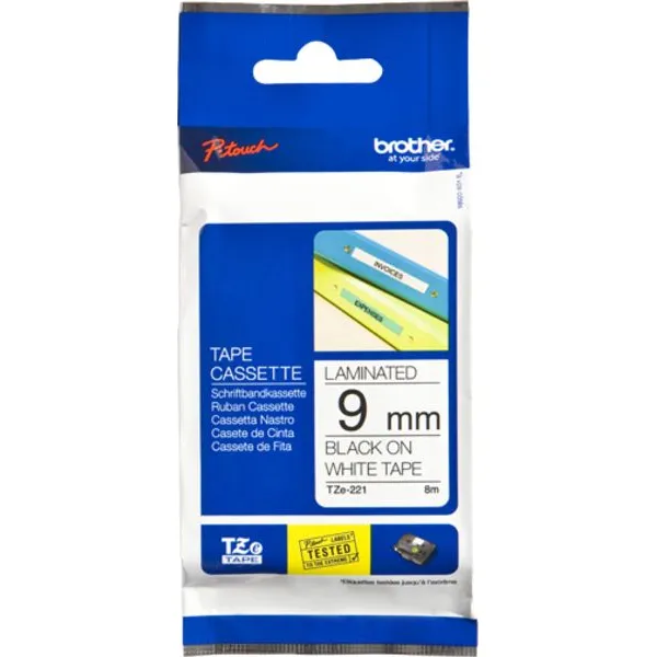 Brother TZe-221 Tape Zwart op wit (9 mm), foto 2