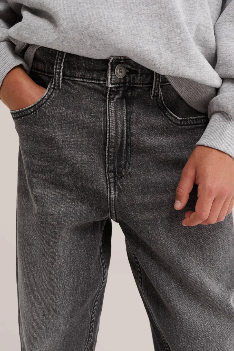 WE Fashion Blue Ridge loose fit jeans grey denim, foto 4