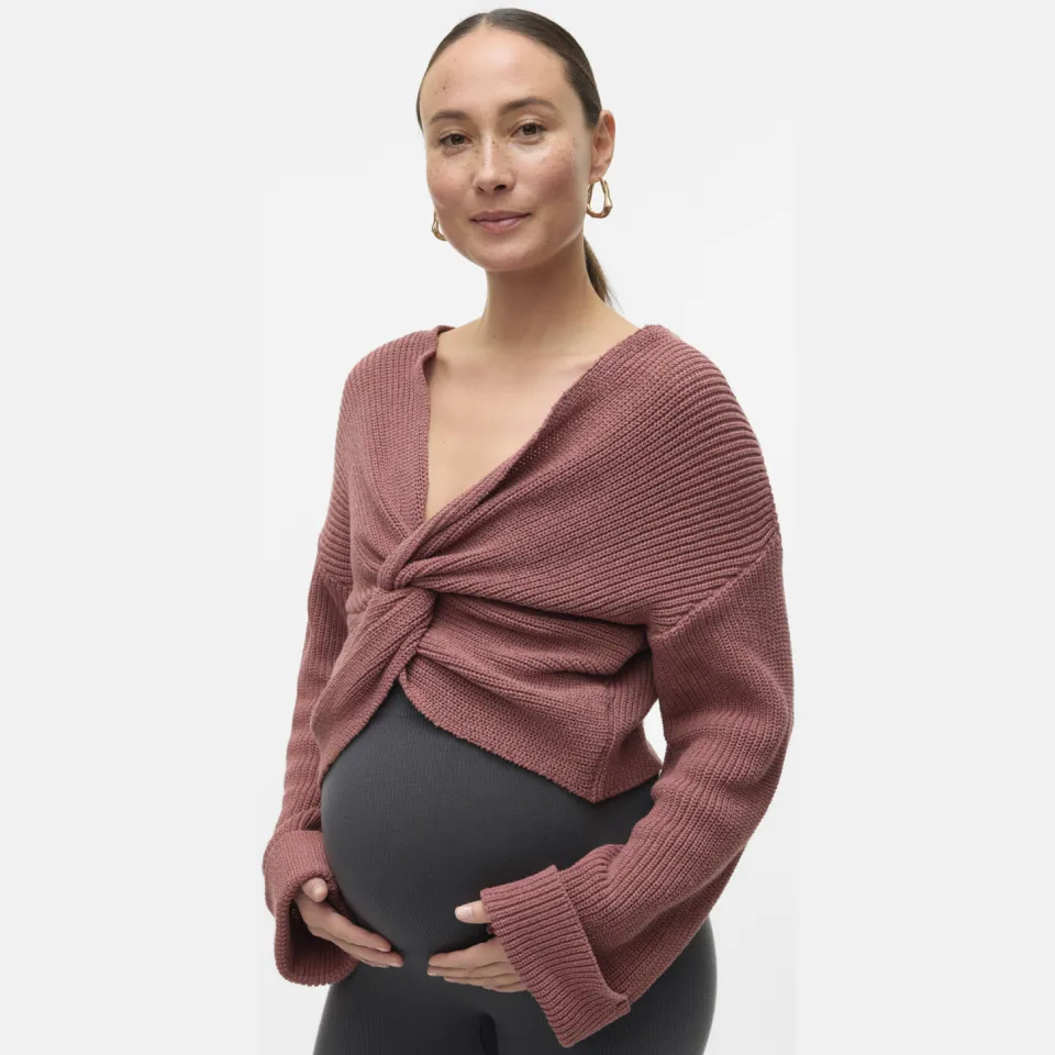 Mamalicious zwangerschaps cropped trui oudroze, foto 5