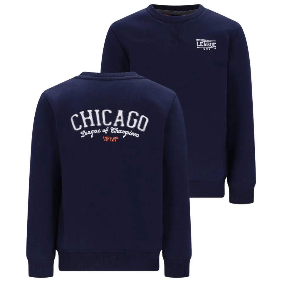 TYGO & vito sweater met backprint donkerblauw, foto 4