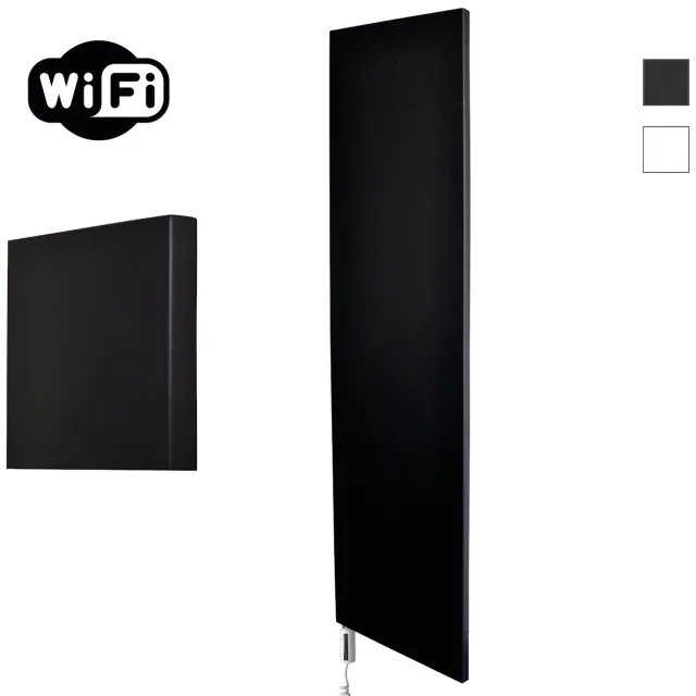 Sanicare Radiator Sanicare Denso Met WiFi 180 x 40 cm Mat Zwart Met Thermostaat Wit Linksonder