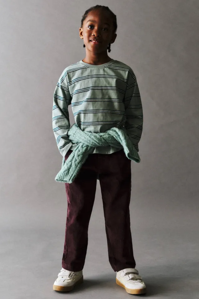 Mango Kids corduroy casual broek donkerrood