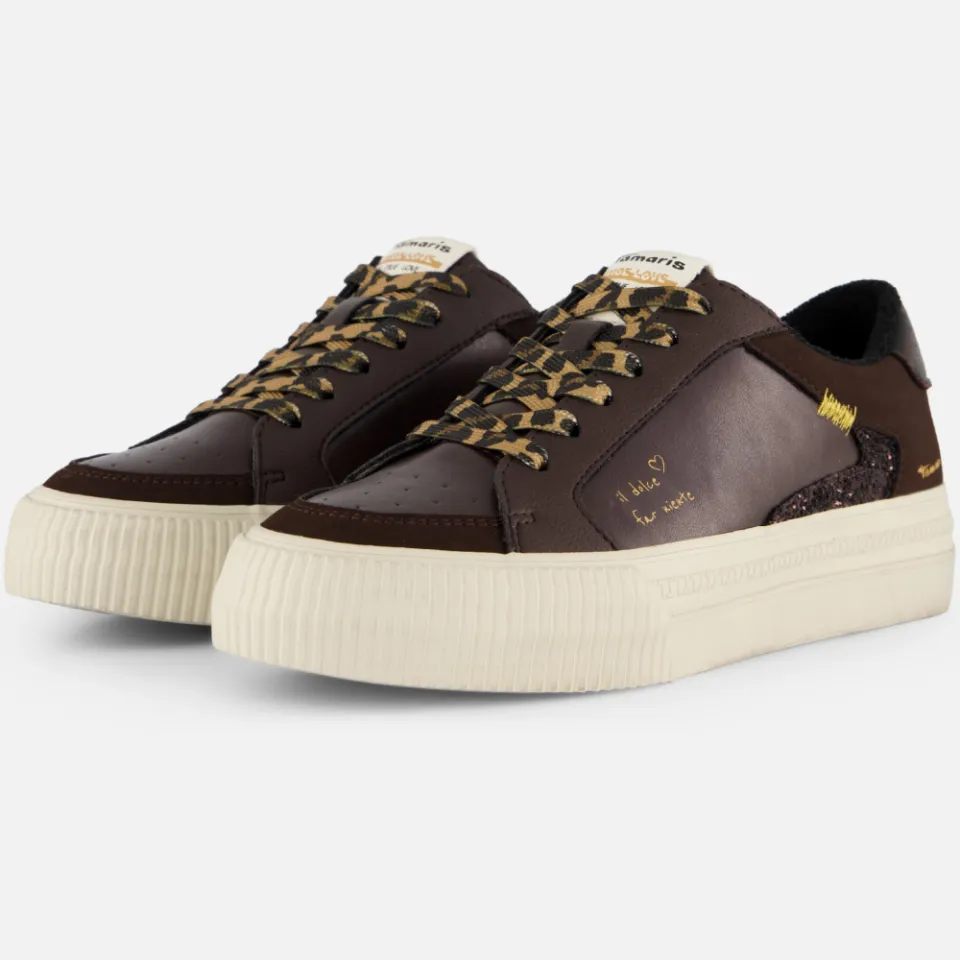 Tamaris lage sneakers bruin, foto 2