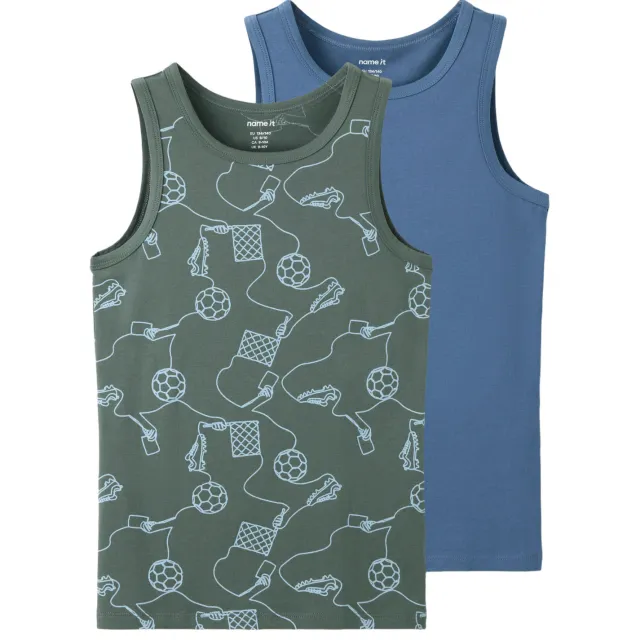 NAME IT hemden met print set van 2 antraciet/blauw