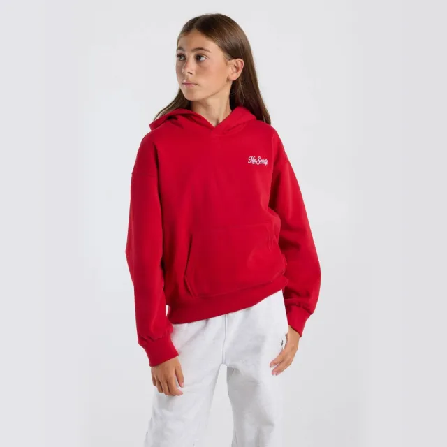 America Today hoodie met backprint - rood