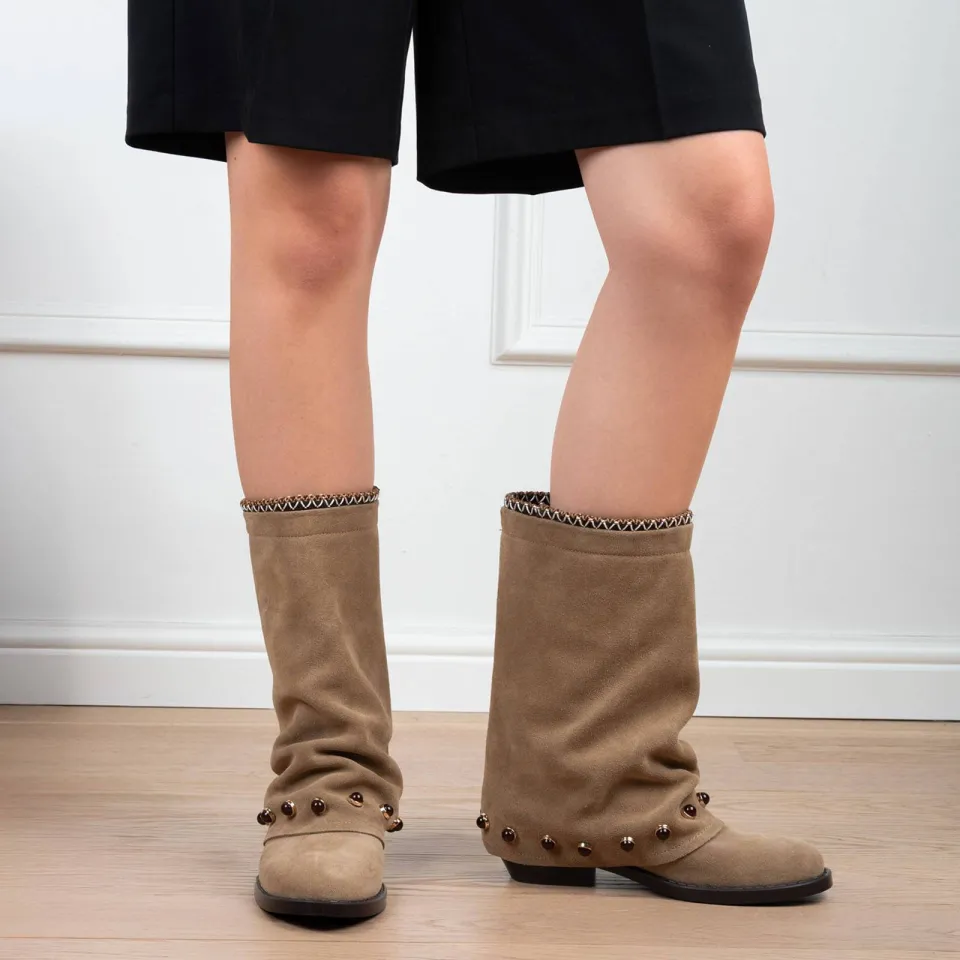 Haboob suède laarzen met studs - beige, foto 5