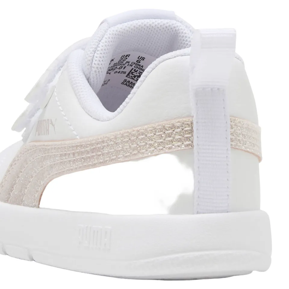 Puma Courtflex V3 imitatieleren sneakers - wit/lichtroze, foto 5