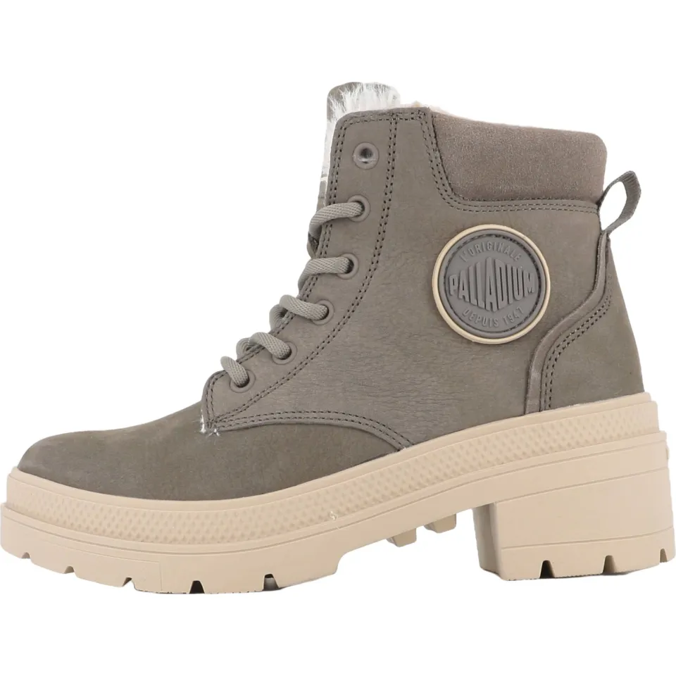 Palladium leren sneakers met blokhak - grijs, foto 4