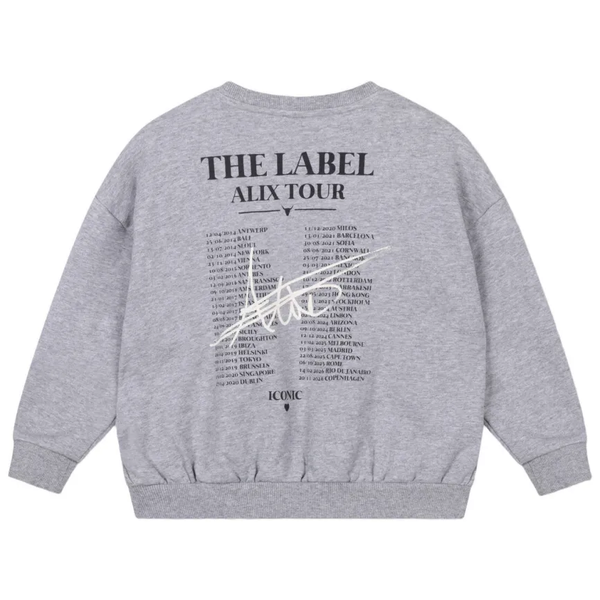 Alix The Label Alix Mini oversized sweater met backprint - lichtgrijs, foto 3