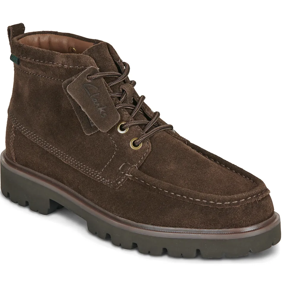 Clarks Torhill High suède veterboots met profielzool - donkerbruin, foto 2