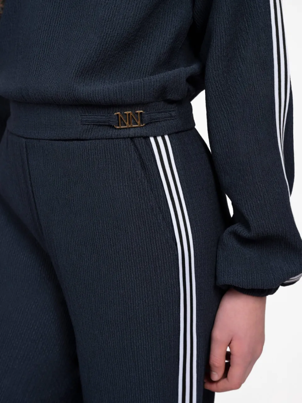 Nik & Nik wide leg casual broek donkerblauw, foto 5