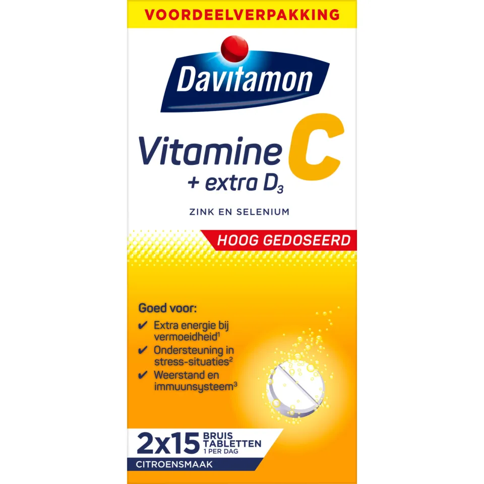 Davitamon Vitamine C + extra D3 bruistabletten, foto 3