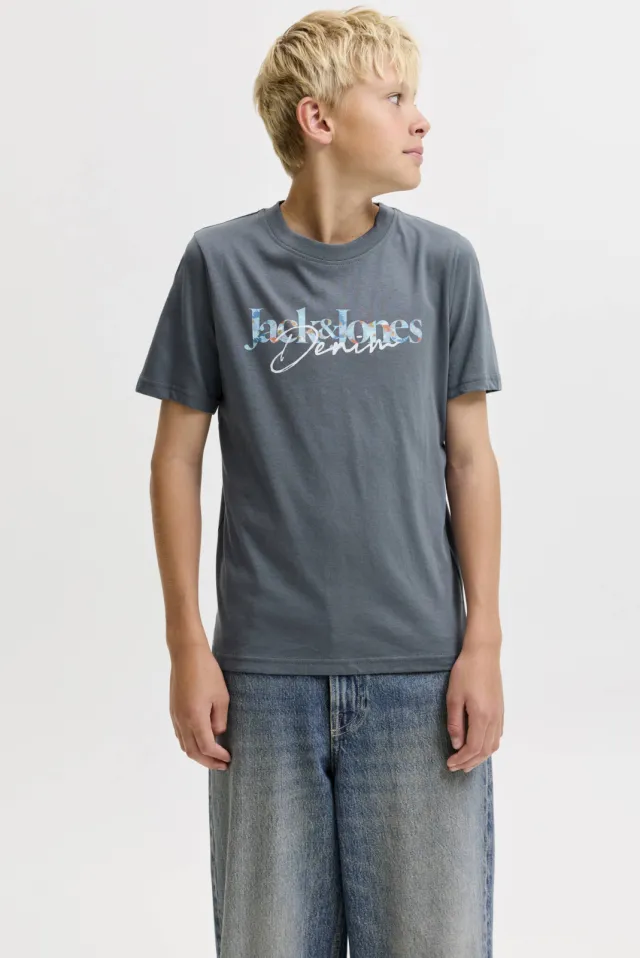 Jack & Jones t-shirt met logoprint grijs
