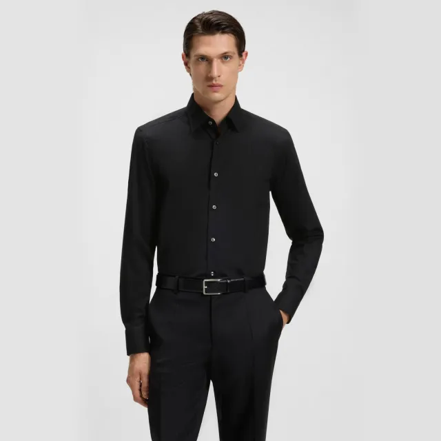 Boss slim fit overhemd H-HANK black zwart