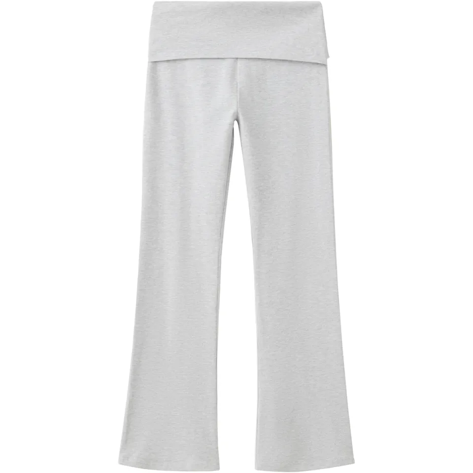 Mango joggingbroek lichtgrijs met omslagband, foto 2