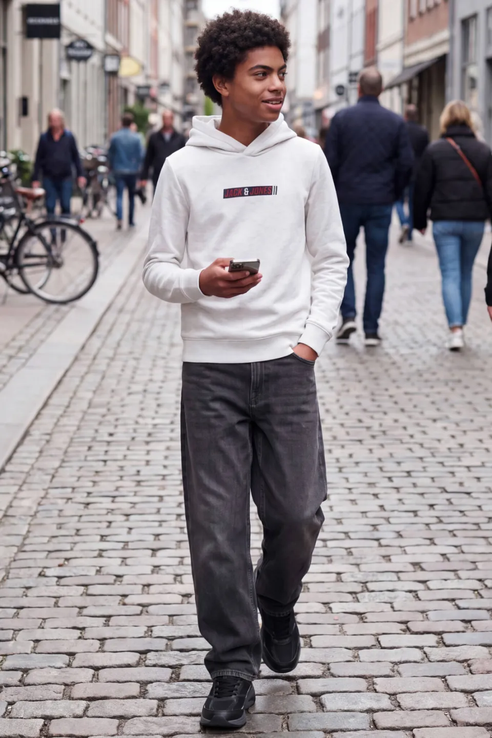 Jack & Jones JUNIOR hoodie met logo - wit, foto 6