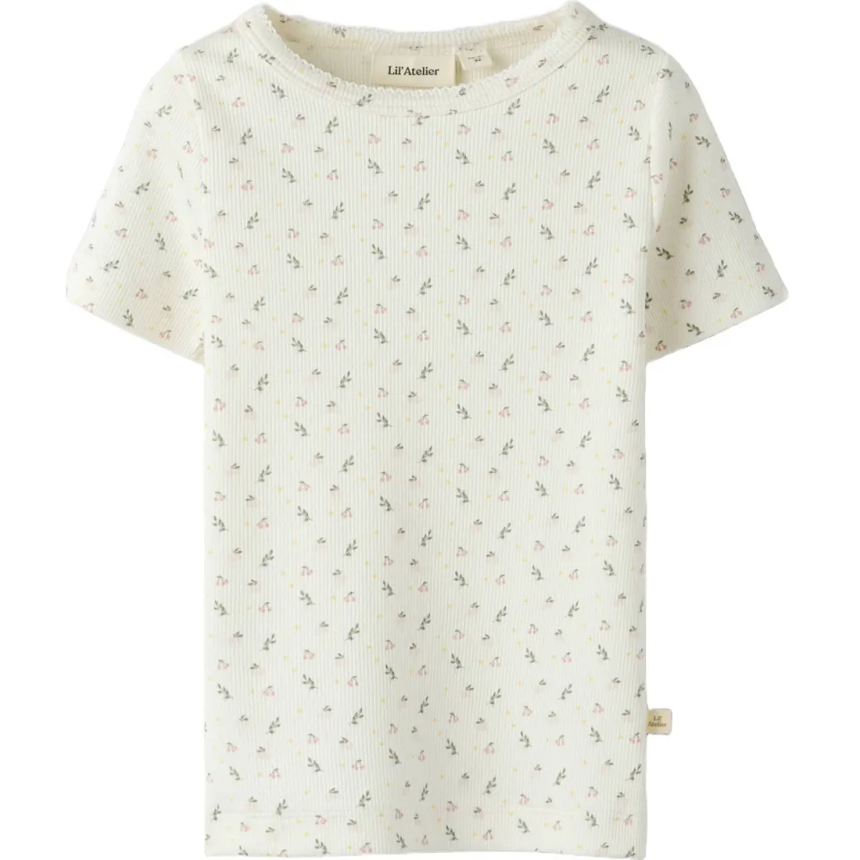 Lil' Atelier Mini gebloemde T-shirt wit, foto 2