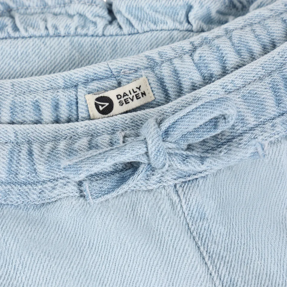 Daily7 jeansshort lichtblauw light denim blue, foto 6