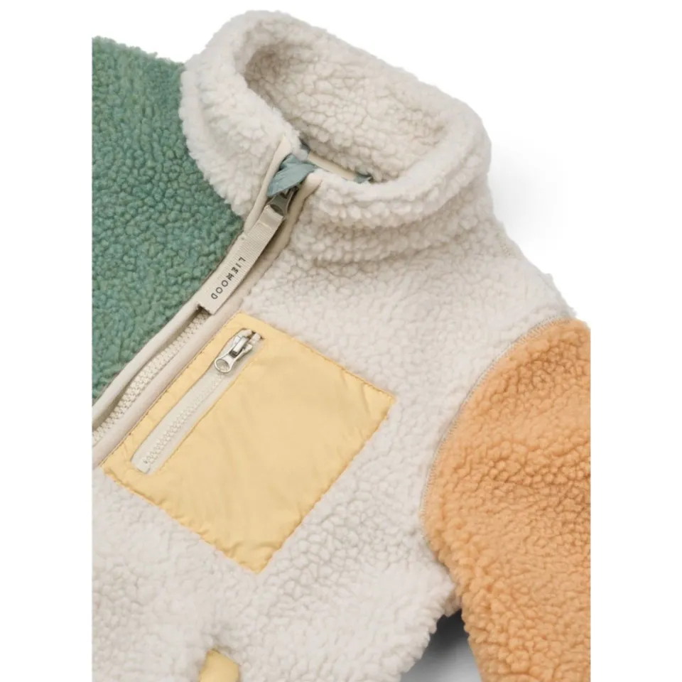 Liewood Nolan teddy tussenjas ecru groen blauw, foto 8