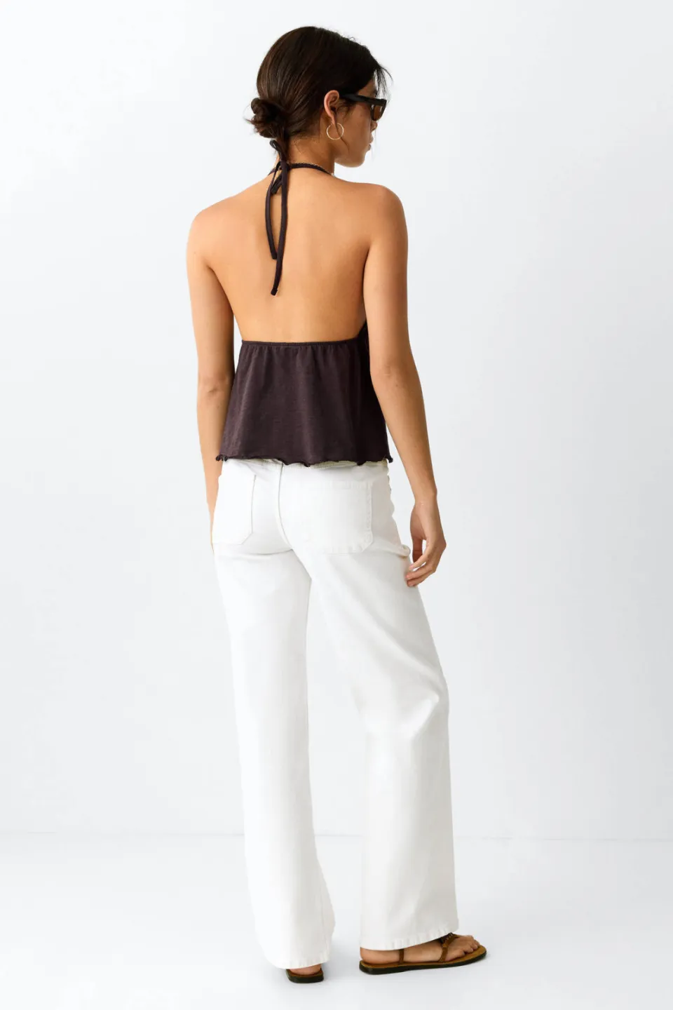 Mango TEEN wide leg jeans met studs - wit, foto 3