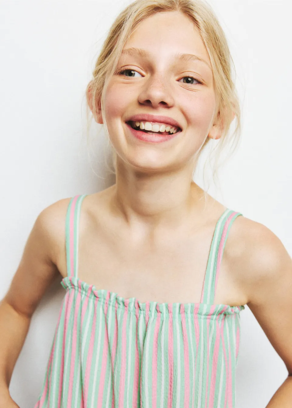 Mango cropped gestreepte top mintgroen, foto 4