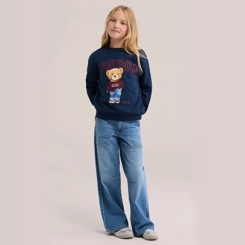 WE Fashion sweater met print - donkerblauw, foto 3
