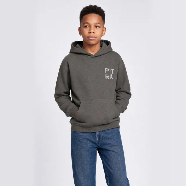 Petrol Industries hoodie met backprint - antraciet