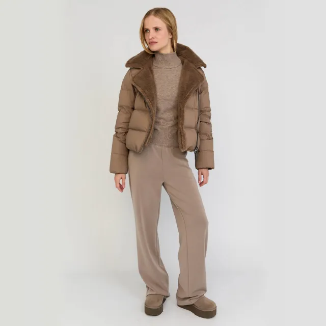 Moscow gewatteerde jas - taupe