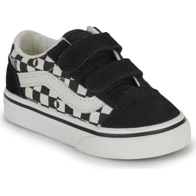 Vans Old Skool V lage sneakers zwart met ruitpatroon