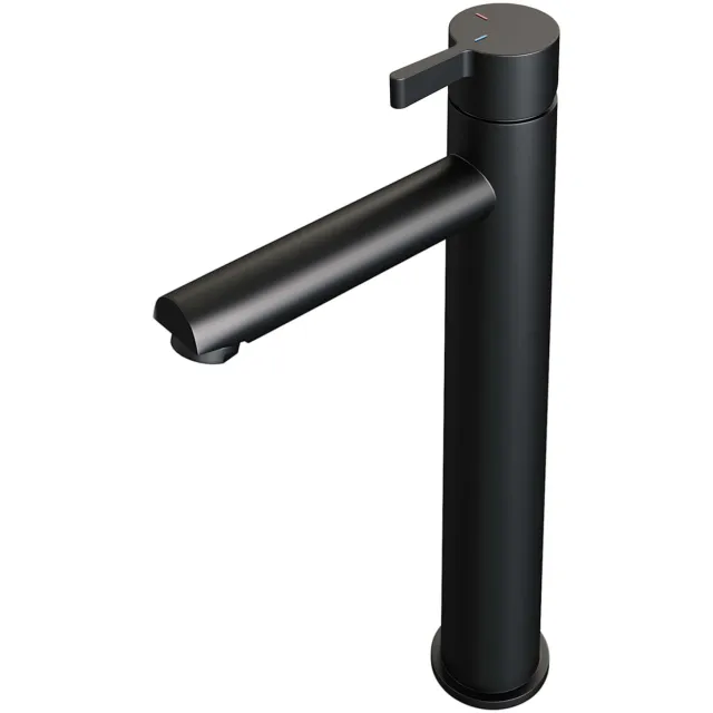 Brauer Wastafelmengkraan Brauer Black Edition Coldstart Opbouw Hoog Halfronde Hendel Mat Zwart