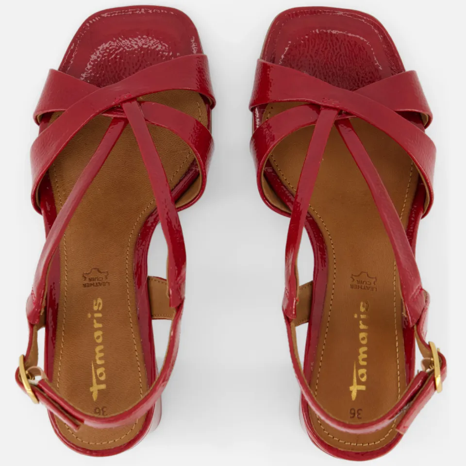 Tamaris hak sandalen rood, foto 4